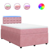 Giroletto a Molle con Materasso Rosa 120x190 cm in Velluto