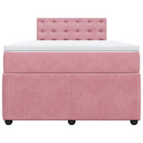 Giroletto a Molle con Materasso Rosa 120x190 cm in Velluto
