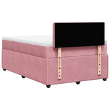 Giroletto a Molle con Materasso Rosa 120x190 cm in Velluto
