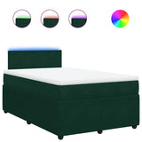 Giroletto a Molle con Materasso Verde Scuro 120x200 cm Velluto