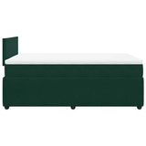 Giroletto a Molle con Materasso Verde Scuro 120x200 cm Velluto