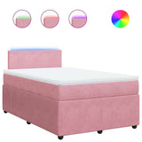 Giroletto a Molle con Materasso Rosa 120x200 cm in Velluto