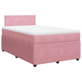 Giroletto a Molle con Materasso Rosa 120x200 cm in Velluto