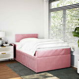 Giroletto a Molle con Materasso Rosa 120x200 cm in Velluto