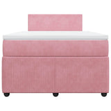 Giroletto a Molle con Materasso Rosa 120x200 cm in Velluto