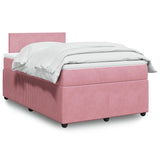 Giroletto a Molle con Materasso Rosa 120x200 cm in Velluto