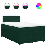 Giroletto a Molle con Materasso Verde Scuro 120x200 cm Velluto