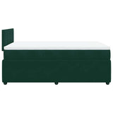 Giroletto a Molle con Materasso Verde Scuro 120x200 cm Velluto