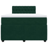 Giroletto a Molle con Materasso Verde Scuro 120x200 cm Velluto