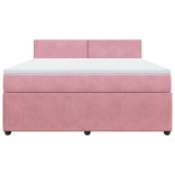 Giroletto a Molle con Materasso Rosa 180x200 cm in Velluto