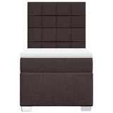 Giroletto a Molle con Materasso Marrone Scuro 80x200 cm Tessuto