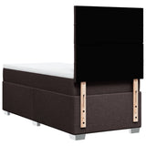 Giroletto a Molle con Materasso Marrone Scuro 80x200 cm Tessuto