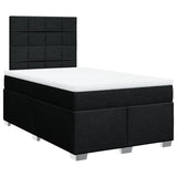 Giroletto a Molle con Materasso Nero 120x190 cm in Tessuto