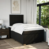 Giroletto a Molle con Materasso Nero 120x190 cm in Tessuto