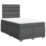 Giroletto a Molle con Materasso Grigio Scuro 120x190cm Tessuto