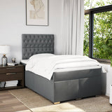 Giroletto a Molle con Materasso Grigio Scuro 120x190cm Tessuto