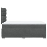 Giroletto a Molle con Materasso Grigio Scuro 120x190cm Tessuto