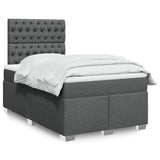Giroletto a Molle con Materasso Grigio Scuro 120x190cm Tessuto