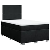Giroletto a Molle con Materasso Nero 120x200 cm in Tessuto