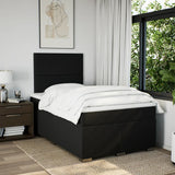 Giroletto a Molle con Materasso Nero 120x200 cm in Tessuto
