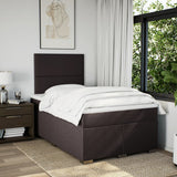 Giroletto a Molle con Materasso Marrone Scuro 120x200cm Tessuto