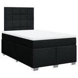 Giroletto a Molle con Materasso Nero 120x200 cm in Tessuto