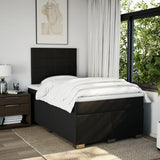 Giroletto a Molle con Materasso Nero 120x200 cm in Tessuto