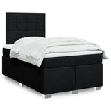 Giroletto a Molle con Materasso Nero 120x200 cm in Tessuto