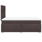 Giroletto a Molle con Materasso Marrone Scuro 120x200cm Tessuto