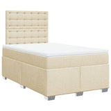Giroletto a Molle con Materasso Crema 120x200 cm in Tessuto