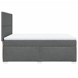 Giroletto a Molle con Materasso Grigio Scuro 140x190 cm Tessuto