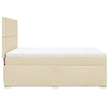 Giroletto a Molle con Materasso Crema 140x19 cm in Tessuto