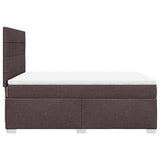 Giroletto a Molle con Materasso Marrone Scuro 140x190cm Tessuto