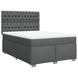 Giroletto a Molle con Materasso Grigio Scuro 140x190 cm Tessuto