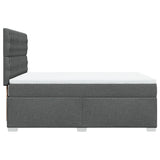 Giroletto a Molle con Materasso Grigio Scuro 140x190 cm Tessuto