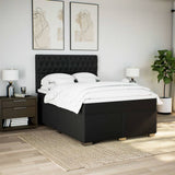 Giroletto a Molle con Materasso Nero 140x190 cm in Tessuto
