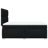 Giroletto a Molle con Materasso Nero 140x190 cm in Tessuto