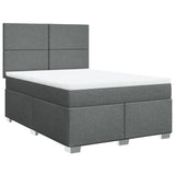 Giroletto a Molle con Materasso Grigio Scuro 140x200cm Tessuto