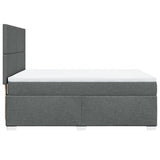 Giroletto a Molle con Materasso Grigio Scuro 140x200cm Tessuto
