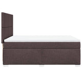 Giroletto a Molle con Materasso Marrone Scuro 140x200cm Tessuto