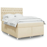 Giroletto a Molle con Materasso Crema 140x200 cm in Tessuto