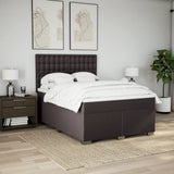 Giroletto a Molle con Materasso Marrone Scuro 140x200cm Tessuto