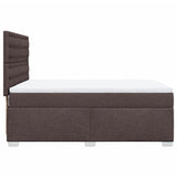 Giroletto a Molle con Materasso Marrone Scuro 140x200cm Tessuto