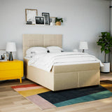 Giroletto a Molle con Materasso Crema 160x200 cm in Tessuto
