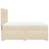 Giroletto a Molle con Materasso Crema 160x200 cm in Tessuto