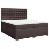 Giroletto a Molle con Materasso Marrone Scuro 200x200cm Tessuto