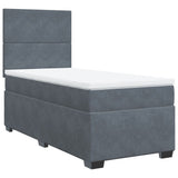 Giroletto a Molle con Materasso Grigio Scuro 80x200 cm Velluto
