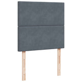Giroletto a Molle con Materasso Grigio Scuro 80x200 cm Velluto