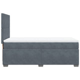 Giroletto a Molle con Materasso Grigio Scuro 80x200 cm Velluto