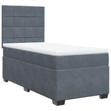 Giroletto a Molle con Materasso Grigio Scuro 80x200 cm Velluto